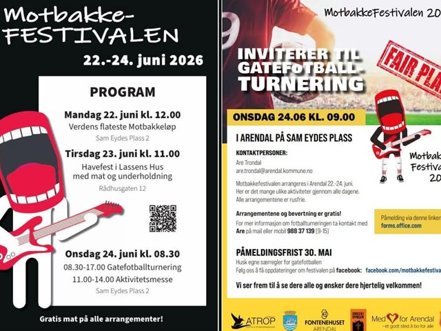 Motbakkefestivalen - Arendal 2026