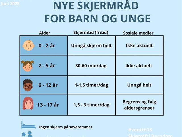 Skjermbruk blant barn, unge og foresatte
